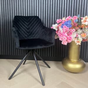 Eetkamerstoel roterend velvet zwart