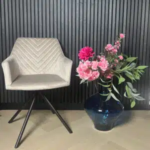 Eetkamerstoel roterend velvet beige